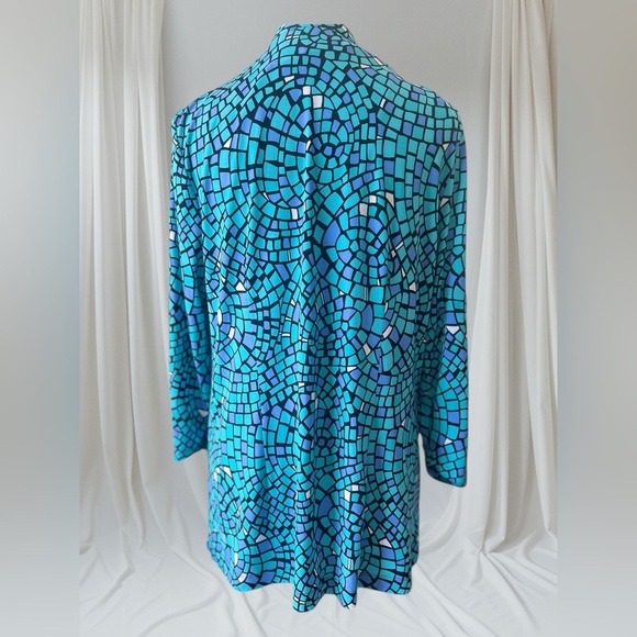 Perceptions Blue and Black Mosaic Blazer - Picture 2 of 4